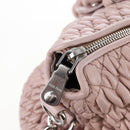 Miu Miu Hand Bag Leather 2way Pink Silver Auth 167775M-24