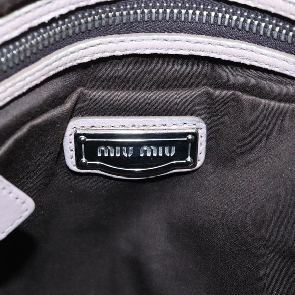 Miu Miu Hand Bag Leather 2way Pink Silver Auth 167775M