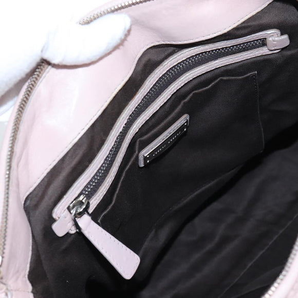 Miu Miu Hand Bag Leather 2way Pink Silver Auth 167775M
