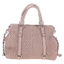 Miu Miu Hand Bag Leather 2way Pink Silver Auth 167775M-2