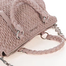 Miu Miu Hand Bag Leather 2way Pink Silver Auth 167775M-14