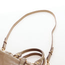 Miu Miu Hand Bag Leather 2way Beige Gold Auth 167776M-13