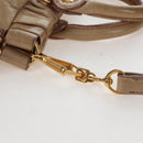 Miu Miu Hand Bag Leather 2way Beige Gold Auth 167776M-14