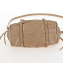Miu Miu Hand Bag Leather 2way Beige Gold Auth 167776M-15