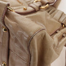 Miu Miu Hand Bag Leather 2way Beige Gold Auth 167776M-18
