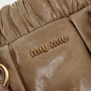 Miu Miu Hand Bag Leather 2way Beige Gold Auth 167776M-21