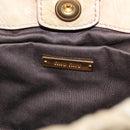 Miu Miu Hand Bag Leather 2way Beige Gold Auth 167776M-22