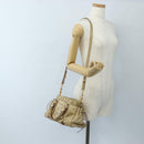 Miu Miu Hand Bag Leather 2way Beige Gold Auth 167776M-28