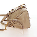 Miu Miu Hand Bag Leather 2way Beige Gold Auth 167776M-4