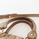 Miu Miu Hand Bag Leather 2way Beige Gold Auth 167776M-9