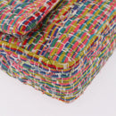 CHANEL Chain Matelasse 25 Shoulder Bag tweed Multicolor Gold CC Auth 167778SM-15
