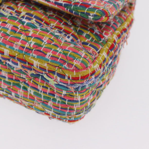 CHANEL Chain Matelasse 25 Shoulder Bag tweed Multicolor Gold CC Auth 167778SM
