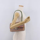 CHANEL Chain Matelasse 25 Shoulder Bag tweed Multicolor Gold CC Auth 167778SM-32