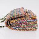 CHANEL Chain Matelasse 25 Shoulder Bag tweed Multicolor Gold CC Auth 167778SM-4