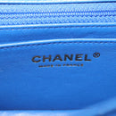 CHANEL Mini Matelasse Chain Shoulder Bag Lamb Skin Blue Gold CC Auth 167780SAM-20