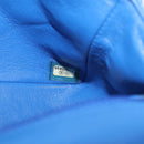 CHANEL Mini Matelasse Chain Shoulder Bag Lamb Skin Blue Gold CC Auth 167780SAM-26