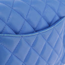 CHANEL Mini Matelasse Chain Shoulder Bag Lamb Skin Blue Gold CC Auth 167780SAM-4