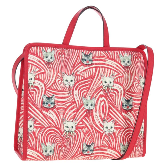 GUCCI x Higuchi Yuuko Hand Bag PVC 2way Red 630542 Auth 167781SM