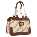 LOUIS VUITTON Charm Cabas Bron Hand Bag Brown White M95157 LV Auth 167784A-1