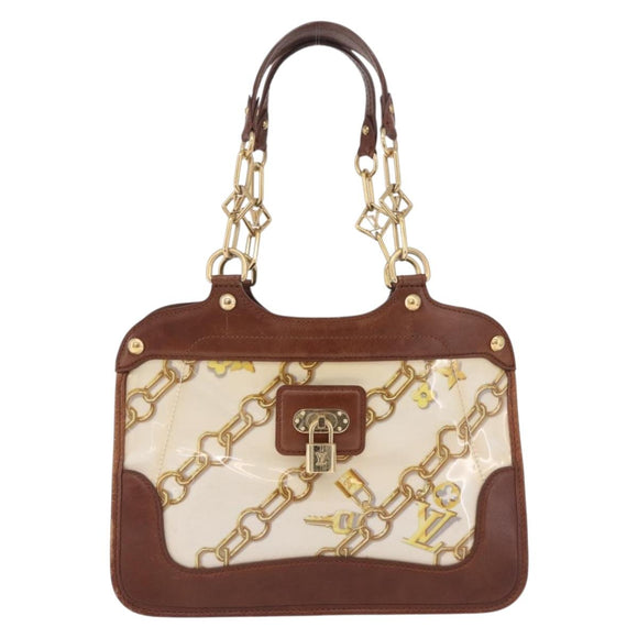 LOUIS VUITTON Charm Cabas Bron Hand Bag Brown White M95157 LV Auth 167784A