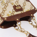 LOUIS VUITTON Charm Cabas Bron Hand Bag Brown White M95157 LV Auth 167784A-7