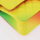 CHANEL Chain Matelasse 25 Shoulder Bag Calf Skin Rainbow CC Auth 167787SM-14