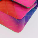 CHANEL Chain Matelasse 25 Shoulder Bag Calf Skin Rainbow CC Auth 167787SM-15