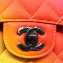 CHANEL Chain Matelasse 25 Shoulder Bag Calf Skin Rainbow CC Auth 167787SM-18