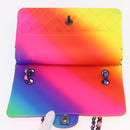 CHANEL Chain Matelasse 25 Shoulder Bag Calf Skin Rainbow CC Auth 167787SM-19