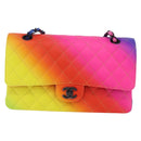 CHANEL Chain Matelasse 25 Shoulder Bag Calf Skin Rainbow CC Auth 167787SM-13