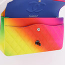 CHANEL Chain Matelasse 25 Shoulder Bag Calf Skin Rainbow CC Auth 167787SM-23