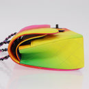 CHANEL Chain Matelasse 25 Shoulder Bag Calf Skin Rainbow CC Auth 167787SM-4