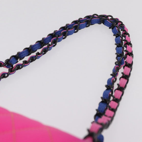 CHANEL Chain Matelasse 25 Shoulder Bag Calf Skin Rainbow CC Auth 167787SM