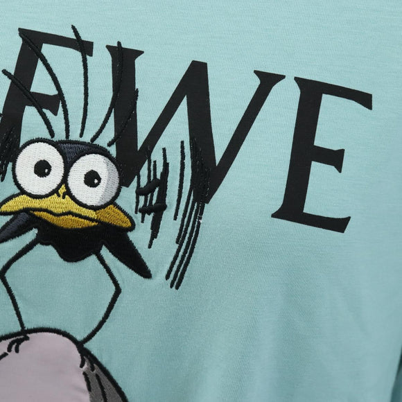 LOEWE Baby Mouse Flybird Spirited Away T Shirt Cotton XS Mint Green Auth 167790M