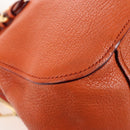 Miu Miu Hand Bag Leather 2way Orange Gold Auth 167793A-21