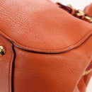 Miu Miu Hand Bag Leather 2way Orange Gold Auth 167793A-22
