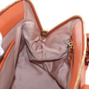 Miu Miu Hand Bag Leather 2way Orange Gold Auth 167793A-28
