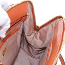 Miu Miu Hand Bag Leather 2way Orange Gold Auth 167793A-29