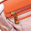 Miu Miu Hand Bag Leather 2way Orange Gold Auth 167793A-30
