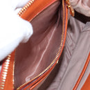 Miu Miu Hand Bag Leather 2way Orange Gold Auth 167793A-31