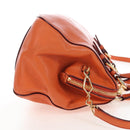 Miu Miu Hand Bag Leather 2way Orange Gold Auth 167793A-6