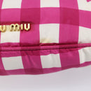 Miu Miu Shoulder Bag Nylon Pink Gold Auth 167795A-16