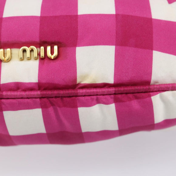 Miu Miu Shoulder Bag Nylon Pink Gold Auth 167795A
