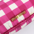 Miu Miu Shoulder Bag Nylon Pink Gold Auth 167795A-21