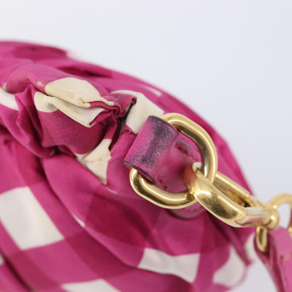Miu Miu Shoulder Bag Nylon Pink Gold Auth 167795A