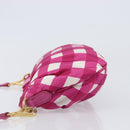 Miu Miu Shoulder Bag Nylon Pink Gold Auth 167795A-4