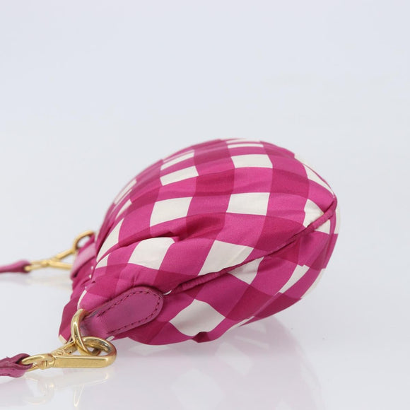 Miu Miu Shoulder Bag Nylon Pink Gold Auth 167795A