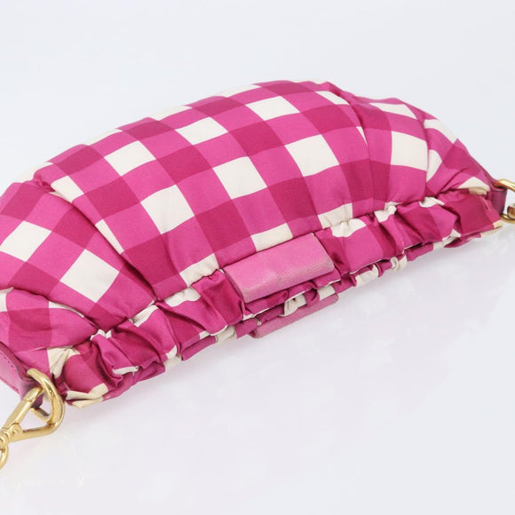 Miu Miu Shoulder Bag Nylon Pink Gold Auth 167795A