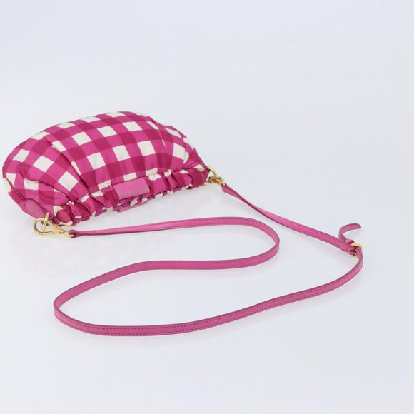 Miu Miu Shoulder Bag Nylon Pink Gold Auth 167795A