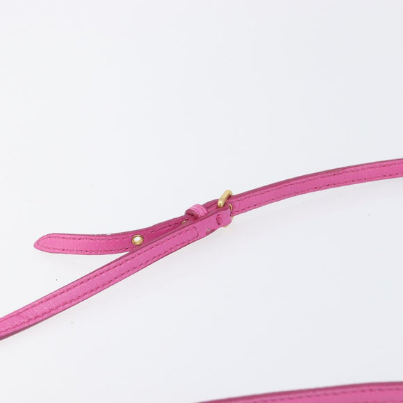 Miu Miu Shoulder Bag Nylon Pink Gold Auth 167795A